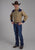 Roper Mens 2233 Wallpaper Tan/Navy Cotton Blend Retro L/S Shirt