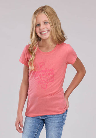 Roper Kids Girls I Am The Problem Pink Poly/Rayon S/S T-Shirt