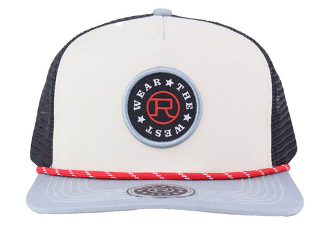 Roper Unisex Wear The West Logo Cream/Blue Cotton Blend Baseball Cap Hat