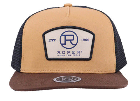 Roper Unisex Wear The West Wedge Tan/Brown Cotton Blend Baseball Cap Hat