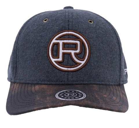 Roper Unisex Circle Logo Grey Wool Blend Baseball Cap Hat