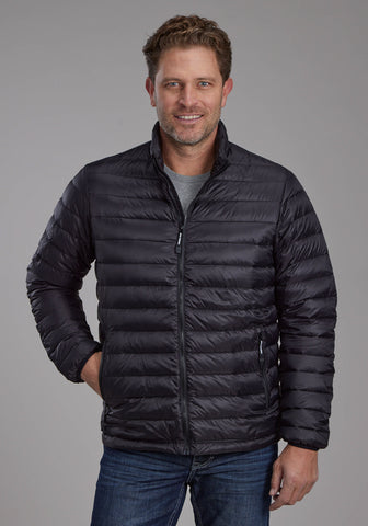 Roper Mens Down Proof Coated Black 100% Nylon Insulated Jacket