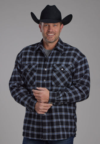 Roper Mens 2205 Sherpa Lined Black 100% Cotton Tall L/S Shirt