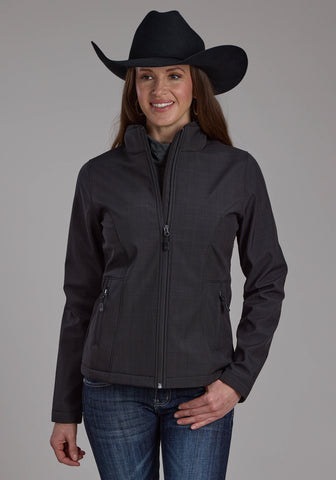 Roper Womens Bonded Fleece Heather Charcoal Poly/Spandex Softshell Jacket