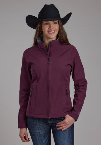 Roper Womens Bonded Fleece Wine Poly/Spandex Softshell Jacket