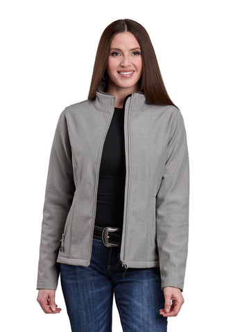 Roper Womens Bonded Fleece Cream/Grey Poly/Spandex Softshell Jacket