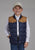 Roper Kids Boys Poly Fill Western Blue/Tan 100% Polyester Softshell Vest
