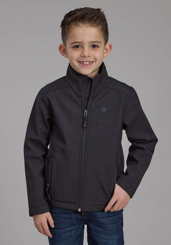 Roper Kids Boys Bonded Fleece Charcoal Heather Poly/Spandex Softshell Jacket