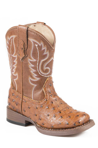 Roper Toddler Unisex Bumps Tan Faux Leather Cowboy Boots