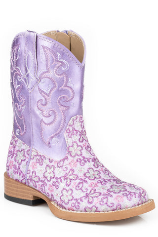 Roper Toddler Girls Lavender Purple Faux Leather Cowboy Boots