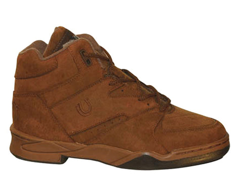 Roper Mens Horseshoe Tan/Brown Leather Ankle Boots