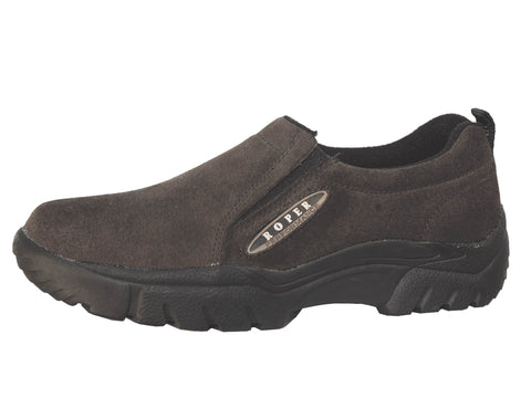 Roper Mens Performance Mahogany Suede Slip-On Shoes