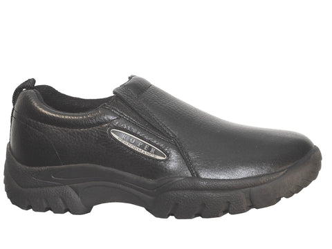Roper Mens Performance Black Leather Slip-On Shoes