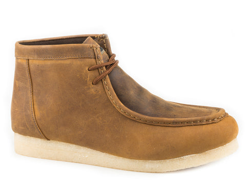 Roper Mens Gum Sticker Crazy Horse Leather Chukka Boots