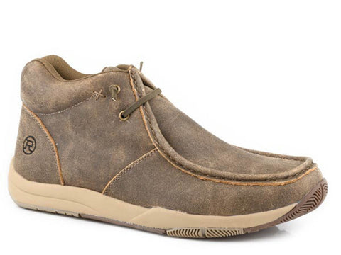 Roper Mens Clearcut Vintage Brown Leather 2 Eyelet Ankle Boots