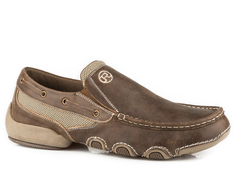 Roper Mens Skipper II Brown Leather Boat Shoes