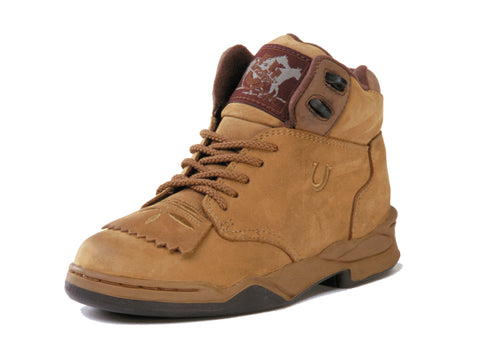 Roper Womens Horseshoe Kiltie Amber Brown Leather Ankle Boots