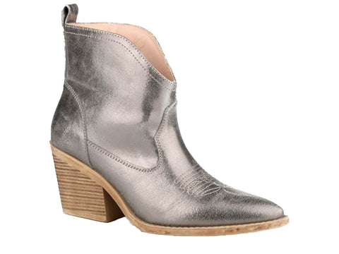 Roper Womens Adriana Western Silver Faux Leather Fashion Boots