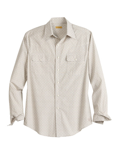 Tin Haul Mens 2199 Tribal Print Off White 100% Cotton L/S Shirt