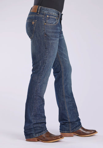 Tin Haul Mens 1660 Jagger X Back Pkt Blue 100% Cotton Jeans