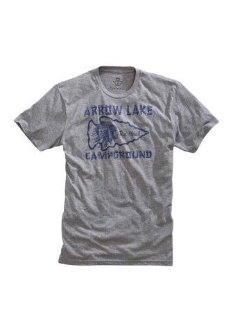 Tin Haul Unisex Arrow Lake Campground Grey Poly/Cotton S/S T-Shirt