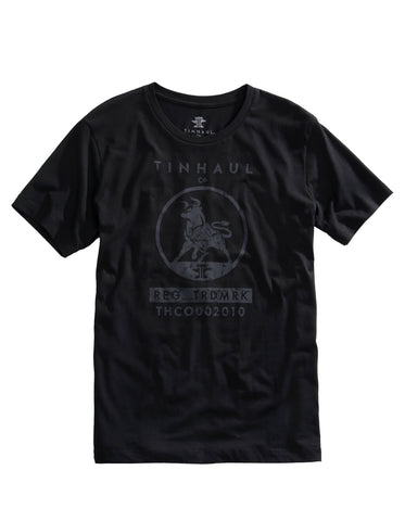 Tin Haul Unisex Longhorn REG TRDMRK Black 100% Cotton S/S T-Shirt