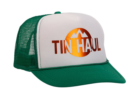 Tin Haul Unisex Sunset Mountain Foil Green Cotton Blend Trucker Cap