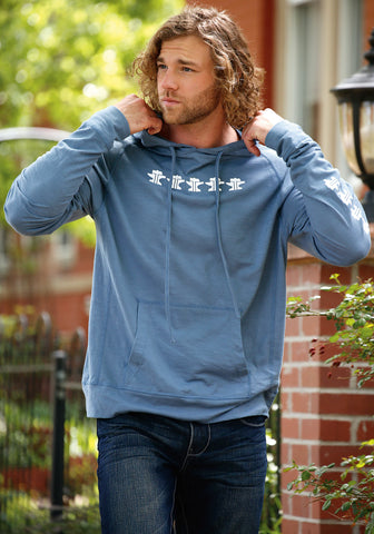 Tin Haul Mens Anvil Logo Print Blue Cotton Blend Hoodie