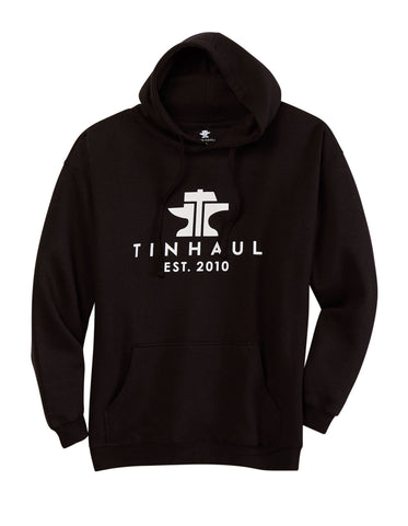 Tin Haul Mens Basic Anvil Logo Black Cotton Blend Hoodie