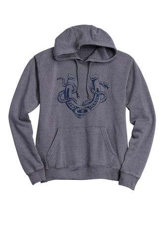 Tin Haul Mens Snake Around Horseshoe Grey Cotton Blend Hoodie