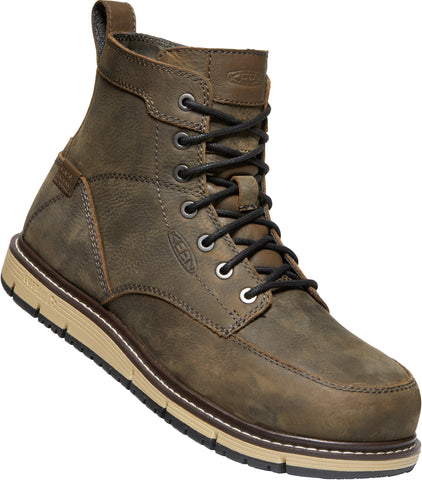 Keen Utility Mens San Jose 6in WP Cascade Brown/Black Leather Work Boots