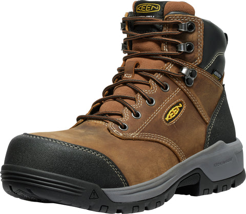 Keen Utility Mens Evanston 6in WP CT Bison/Black Leather Work Boots