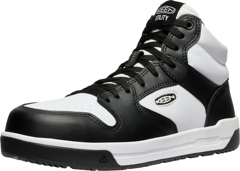 Keen Utility Mens Overton Mid CT Star White/Black Leather Work Boots