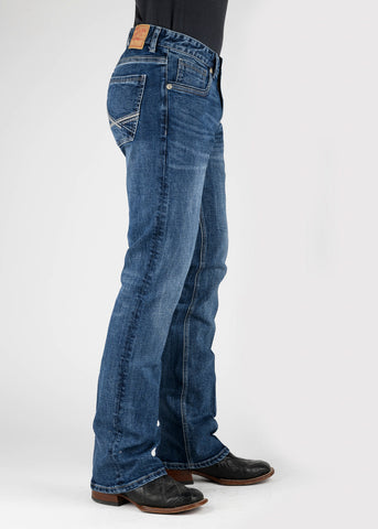 Stetson Mens 1015 Rocker Stretch Blue Cotton Blend Jeans