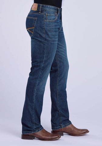 Stetson Mens 1210 Straight Thick X Blue 100% Cotton Jeans