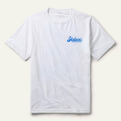 Stetson Womens Ropin Cowgirl White 100% Cotton S/S T-Shirt