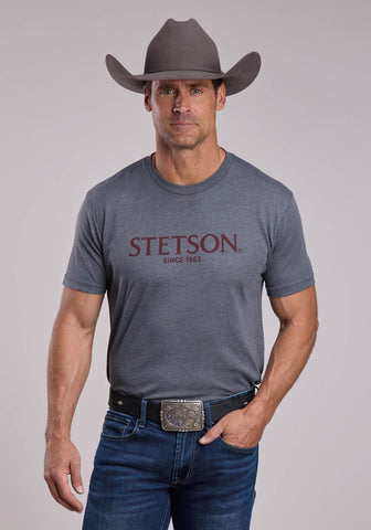 Stetson Unisex Stetson Since 1865 Vintage Grey Poly/Cotton S/S T-Shirt