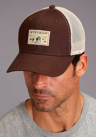 Stetson Unisex The Legend Continues Brown 100% Cotton Mesh Baseball Cap Hat