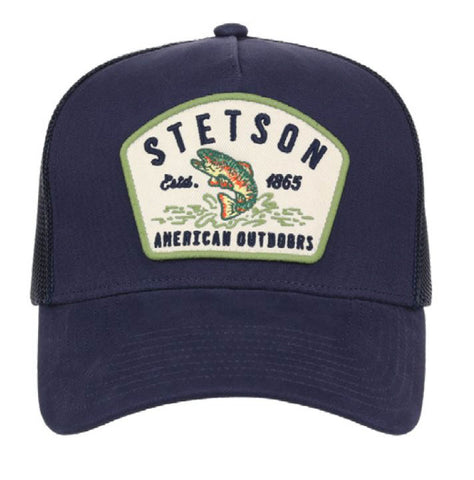 Stetson Unisex American Outdoors Fish Navy Cotton Blend Baseball Cap Hat