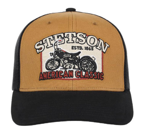 Stetson Unisex American Classic Motorcycle Tan Cotton Blend Baseball Cap Hat