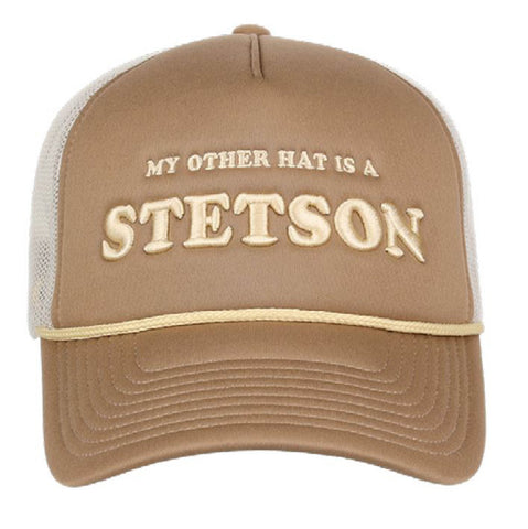 Stetson Unisex My Other Hat Is A Tan/White Cotton Blend Baseball Cap Hat