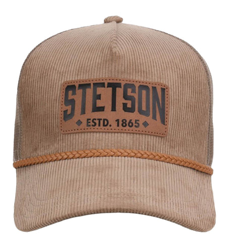 Stetson Unisex Corduroy Established 1865 Brown Cotton Blend Trucker Cap