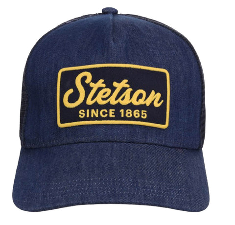Stetson Unisex Yellow Twill Patch Blue Cotton Blend Trucker Cap