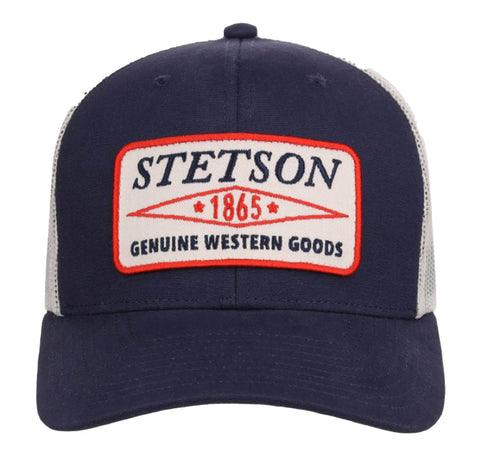 Stetson Unisex Genuine Western Goods Patch Blue Cotton Blend Trucker Cap