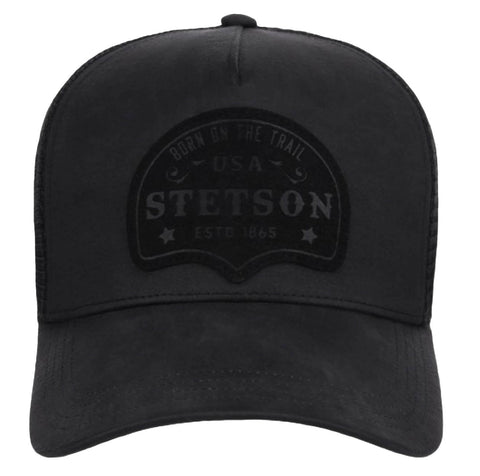 Stetson Unisex Born On The Trail Patch Black Cotton Blend Trucker Cap