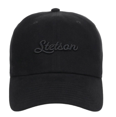Stetson Unisex Tonal Script Black 100% Cotton Trucker Cap