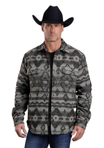 Stetson Mens Aztec Shirt Grey Poly/Wool Wool Jacket