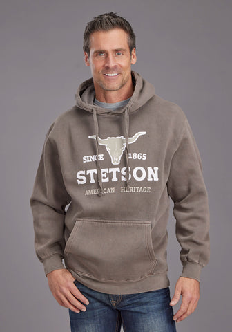 Stetson Mens American Heritage Brown Cotton Blend Hoodie