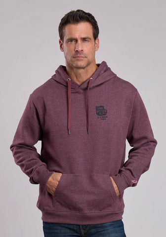 Stetson Mens Tri-Blend Shield Maroon Cotton Blend Hoodie