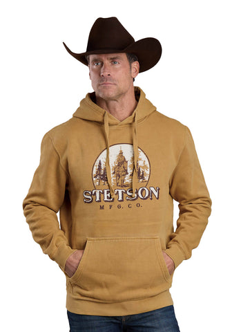 Stetson Mens Horserider in Woods Orange Cotton Blend Hoodie